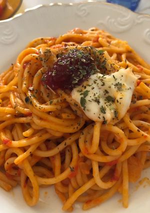 Una foto de Espaguetis con pimiento