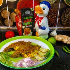 Pomfret Tawa Ghee Roast A picture of Pomfret Tawa Ghee Roast.