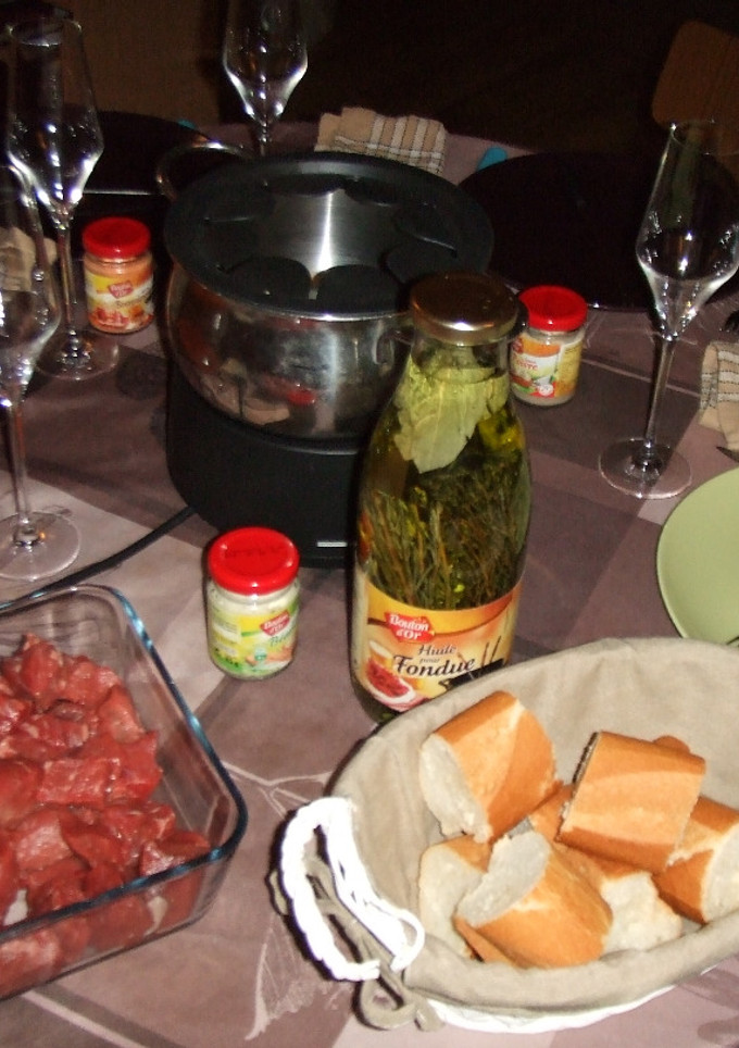 Una foto de Fondue bourguignon