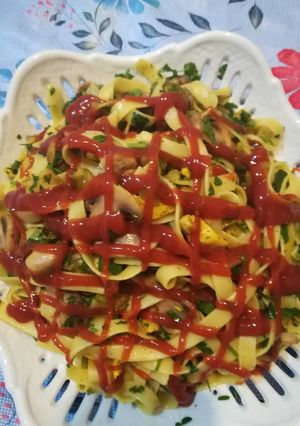 عکسی از دستور سالاد ماکارونی شبیه پاستا شبنم‌پز