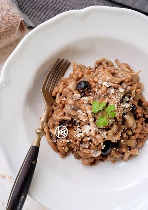 牛肝菌菇法羅麥燉飯 Farro 的食譜成品照片