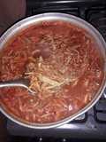 Picadillo de carne desebrada para relleno de tamales