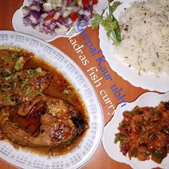 A picture of Madras fish curry 🐠.