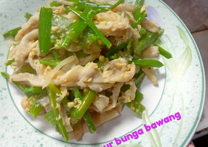 Tumis jamur bunga bawang