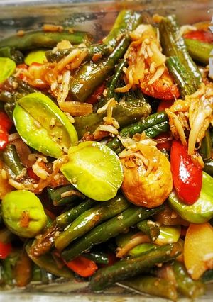 Foto resep Tumis Kulit Melinjo, Pete Kacang Panjang, dan Teri simpel