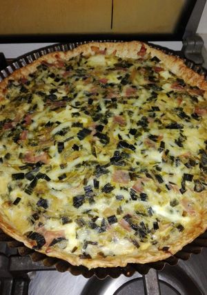 Una foto de Tarta de puerro y jamón