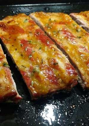 Una foto de Costillar de cerdo a la mostaza y miel