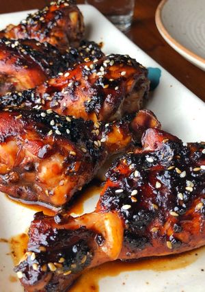 A picture of Sticky Honey-Soy Chicken Drumstick.