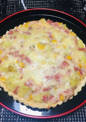 Una foto de Quiche de Choclo con papas y Jamón !