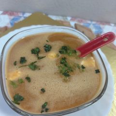 A picture of Beetroot carrot tomato soup.