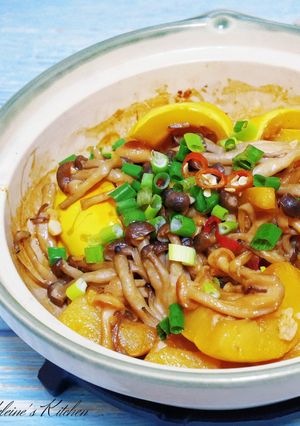 蕈菇焗南瓜 的食譜成品照片