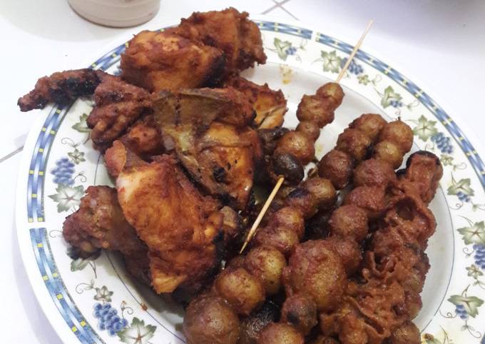 Ayam bakar padang dan sate kentang