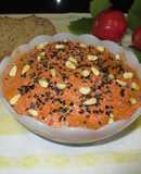 Paté de tofu ahumado con berenjena y pimientos asados