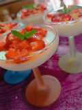 Budino di latte al limone e fragole