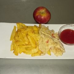 A picture of Chips and Omelet.