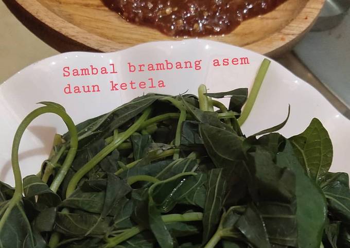 Sambel brambang asem daun ketela