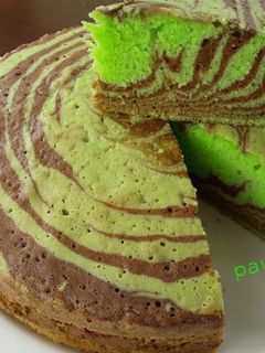 Foto resep 147. Bolu zebra pandan