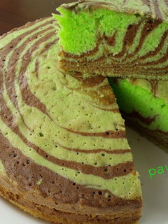Foto resep 147. Bolu zebra pandan