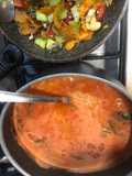 Sopa de fideo con caldo de pollo