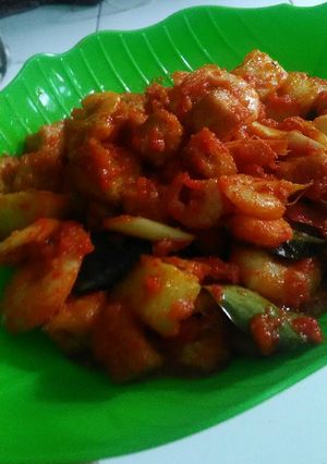 Foto resep Balado udang tahu kentang