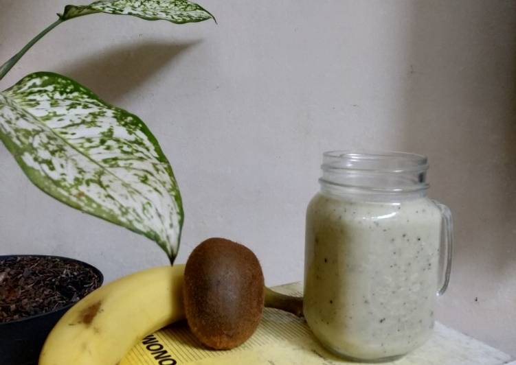 Resep Healthy Kiwi Banana Smoothie Non dairy yang Lezat Sekali