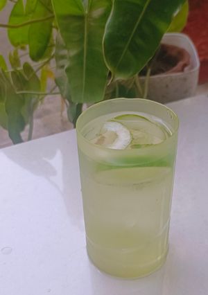 A picture of 🥒 Cucumber Lemon Mint Infused Water 🍋💧.