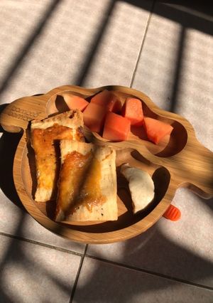 Hình của món Bánh Sandwich nướng nhân táo - BLW.