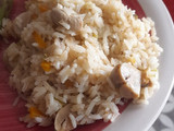 Arroz con vegetales a la crema