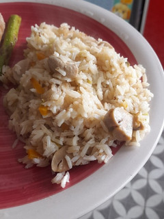 Una foto de Arroz con vegetales a la crema