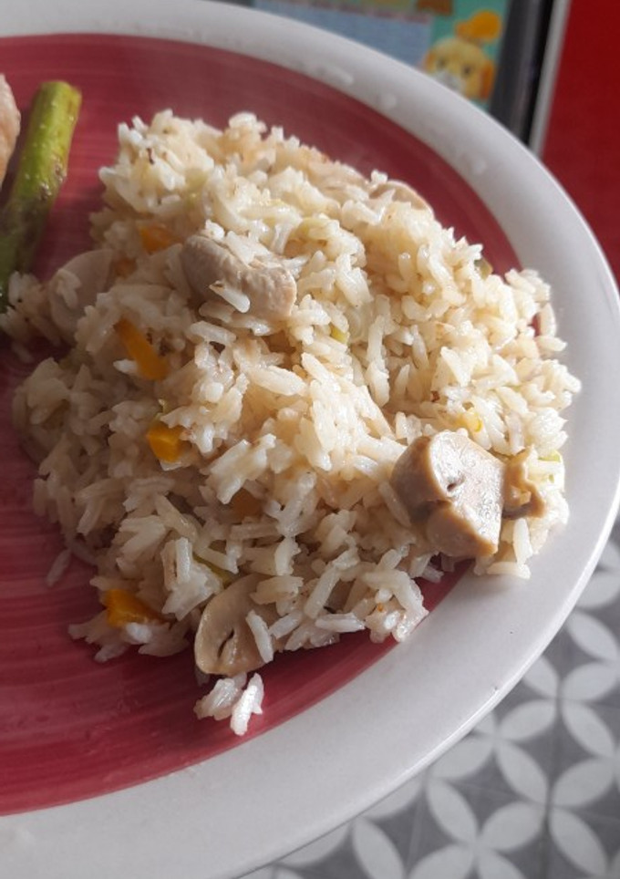 Una foto de Arroz con vegetales a la crema