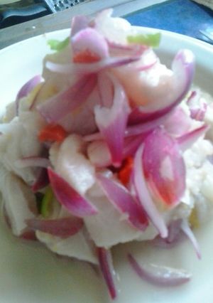 Una foto de Cebiche de corvina al  jengibre
