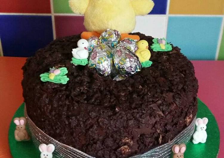 Vickys Easter Nest Cake with Mini Egg Truffles, GF DF EF SF NF