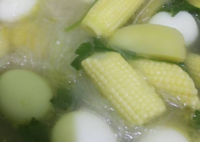 Standar Cara mudah membuat Sup baby jagung,kentang,telur puyuh,su&#39;un dijamin spesial