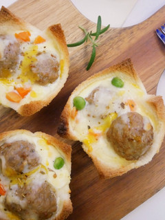 零技巧「肉丸吐司塔」帶汁美味!! 的食譜成品照片