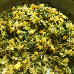A picture of Mulyachi (Radish) bhaji.