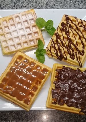 Una foto de Waffles dulces
