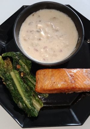 Foto resep Grilled Salmon with Mushrooms sauce