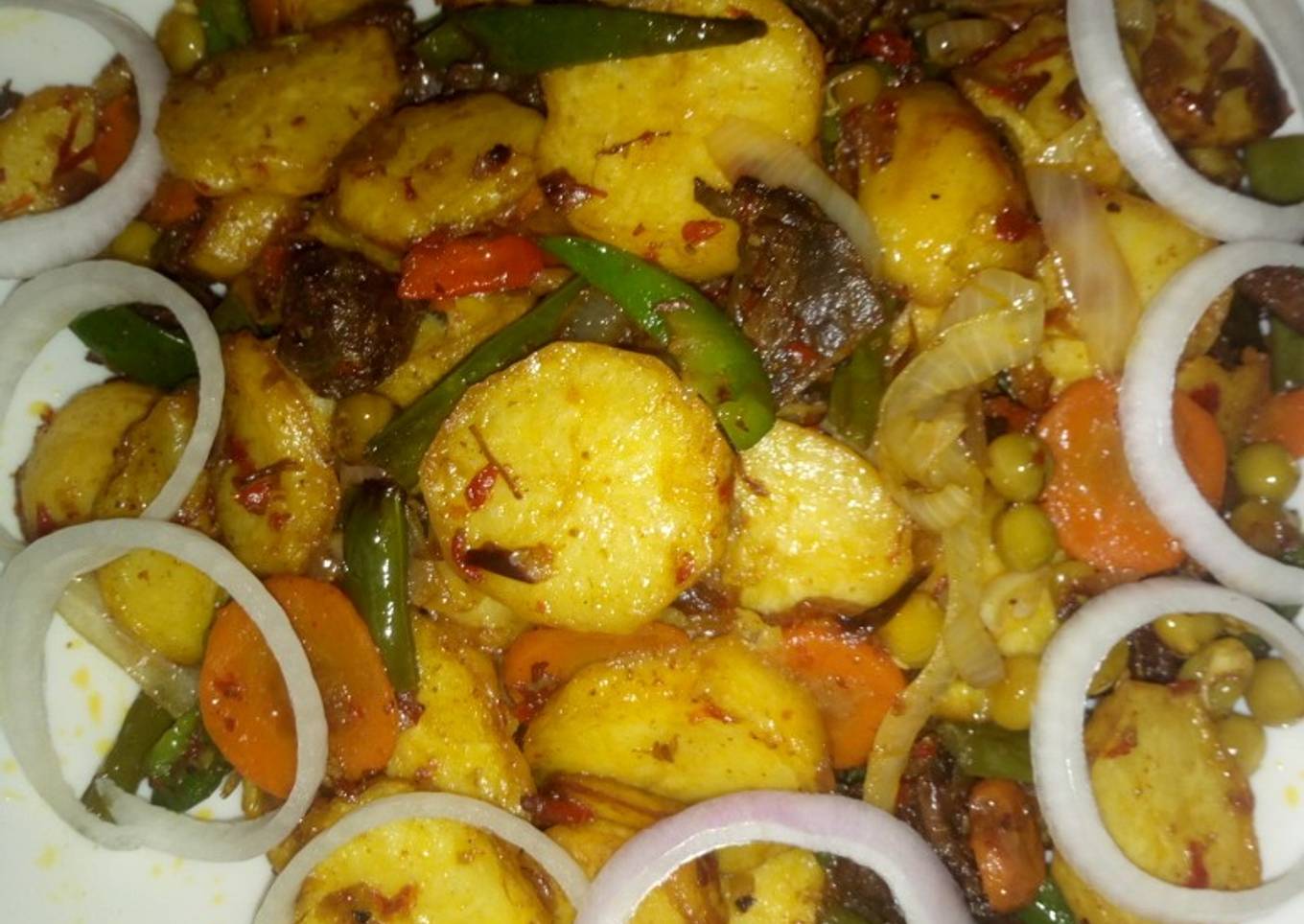 Stir fry Irish chips