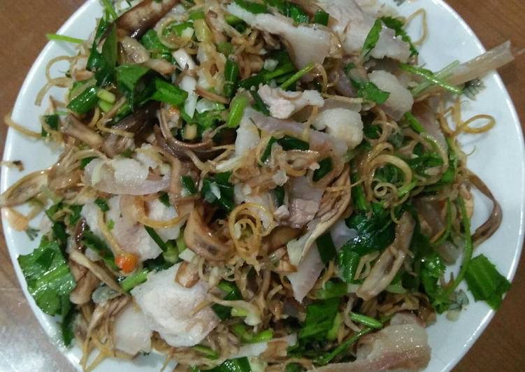 How to Prepare Tasty Gỏi hoa chuối, rau càng cua, da heo, thịt ba chỉ