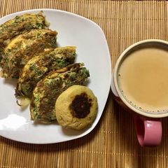A picture of Spinach omellete.