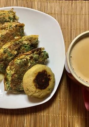 A picture of Spinach omellete.