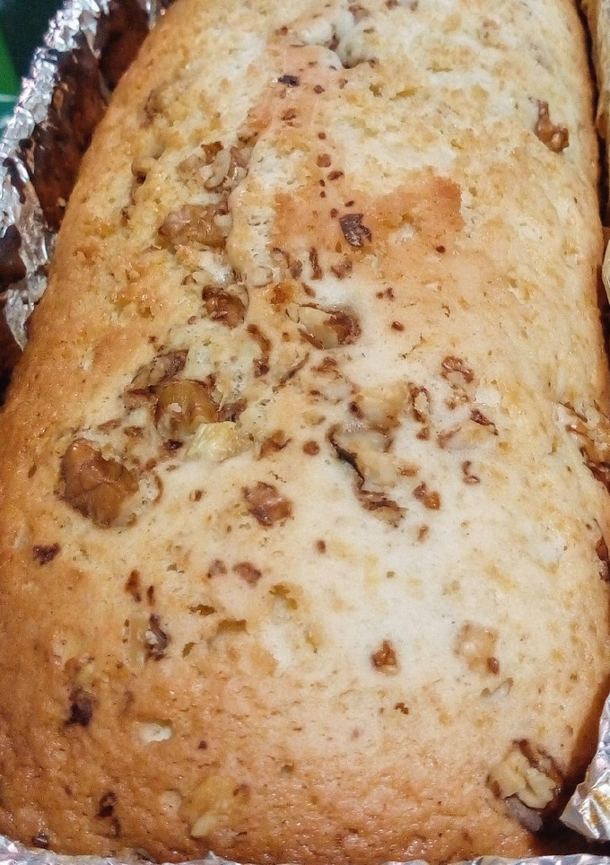 Una foto de Budín de vainilla y nueces
