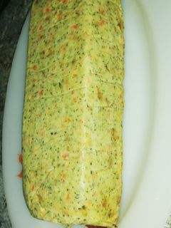 Una foto de Pastel de zanahoria, brócoli y patatas