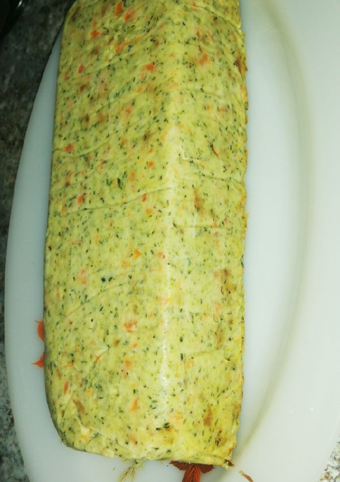 Una foto de Pastel de zanahoria, brócoli y patatas