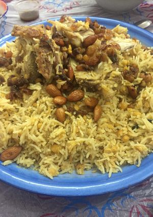 صورة لوصفة رز بالحمص واللحمه