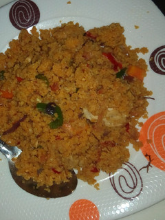 A picture of Veggies Jollof cous cous.