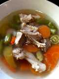 Asem-asem entok campur buncis dan wortel