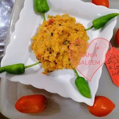 A picture of Aloo ka bhurta.