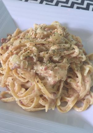 Foto resep Fettucini Carbonara Kornet🐮