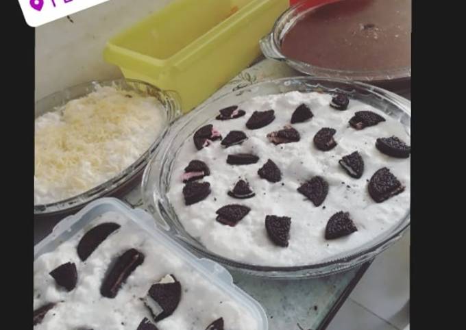 Puding terapung fla coklat milo